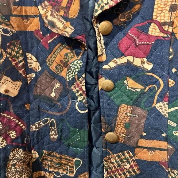 VTG Vintage Eagle River Traders Women’s Button Up Jacket Sz 6 travel theme - Picture 4 of 6